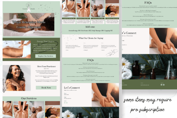 Massage Therapist Canva Website Template