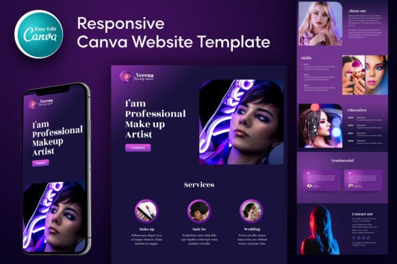 Canva Web Template-Makeup Artist Profile