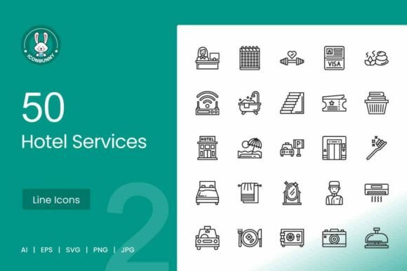 Hotel Services Icons Vector Full Pack